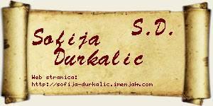 Sofija Durkalić vizit kartica